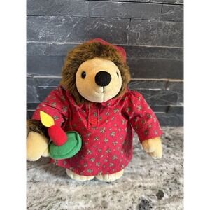 Russ Berrie Prickles Hedgehog Stuffed Animal Plush Christmas W/ Night Gown/Dress